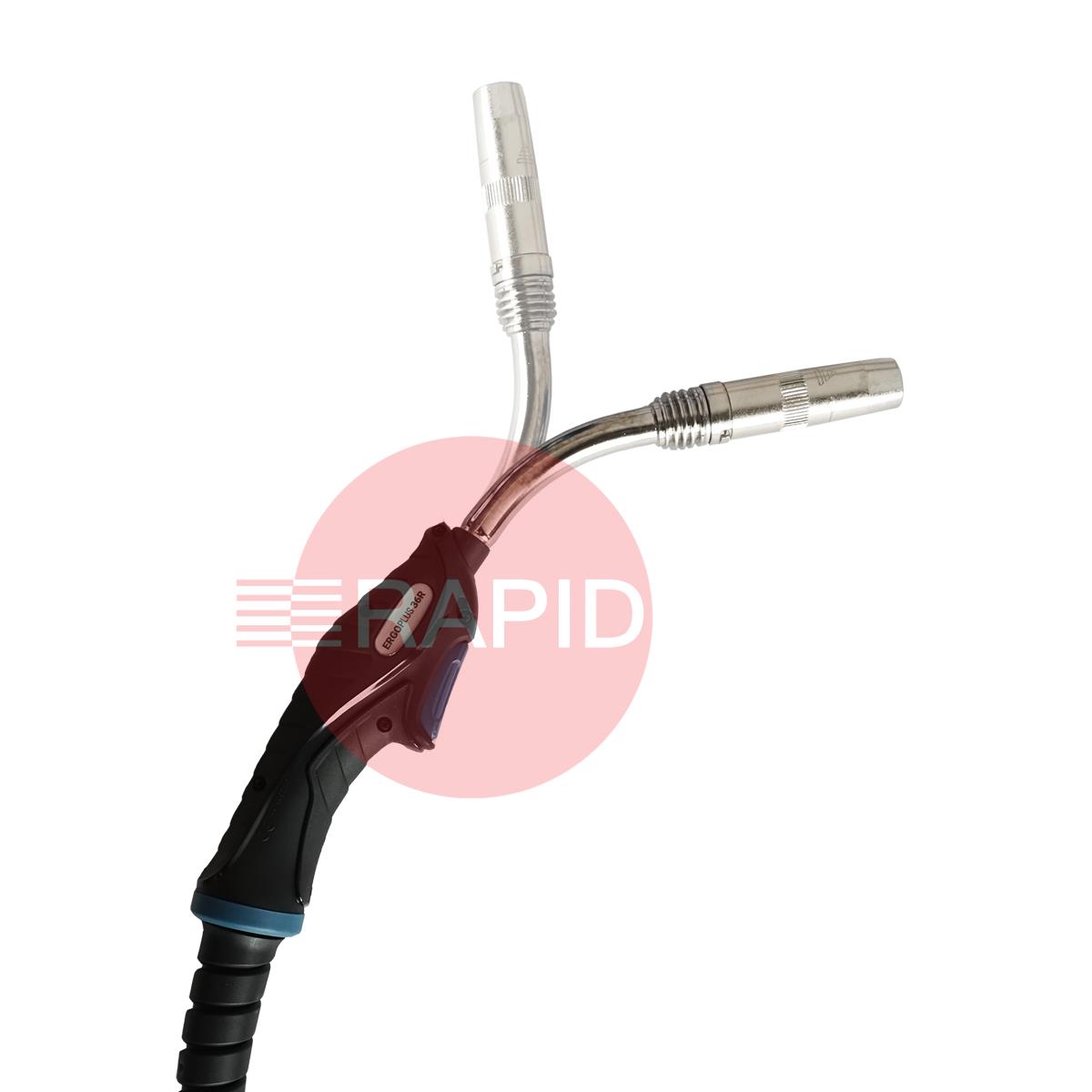 ERGOPLUS36R  Trafimet ERGOPLUS 36R Rotatable 45° Neck Air Cooled MIG Torch w/ Euro Connection, 330A CO2, 300A Mixed Gas